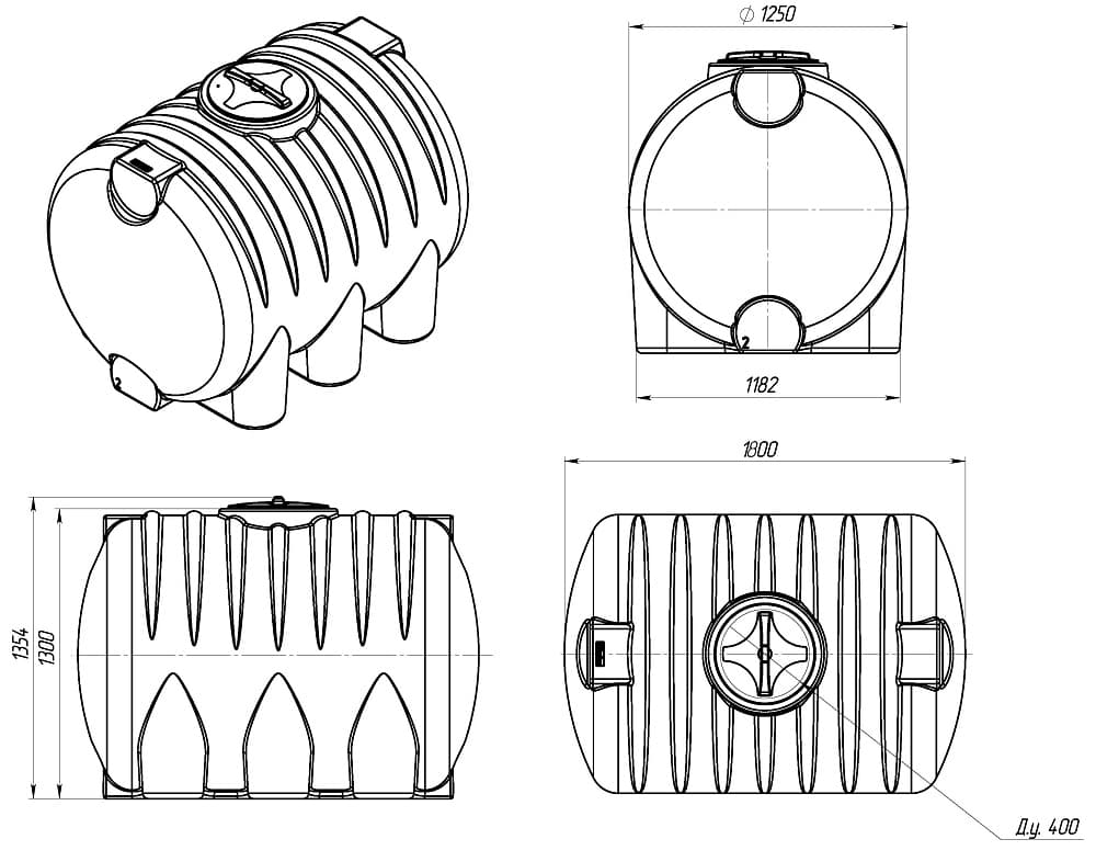 Емкость Экопром HR 2000 л черная — фото 2
