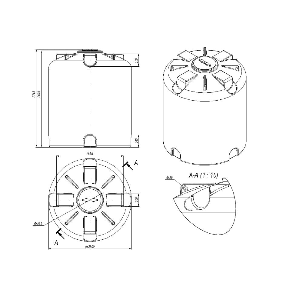 Емкость Экопром TR 10000 л синяя — фото 2