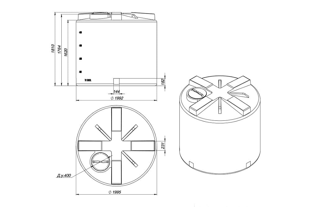 Емкость Экопром TH 5000 л синяя — фото 2