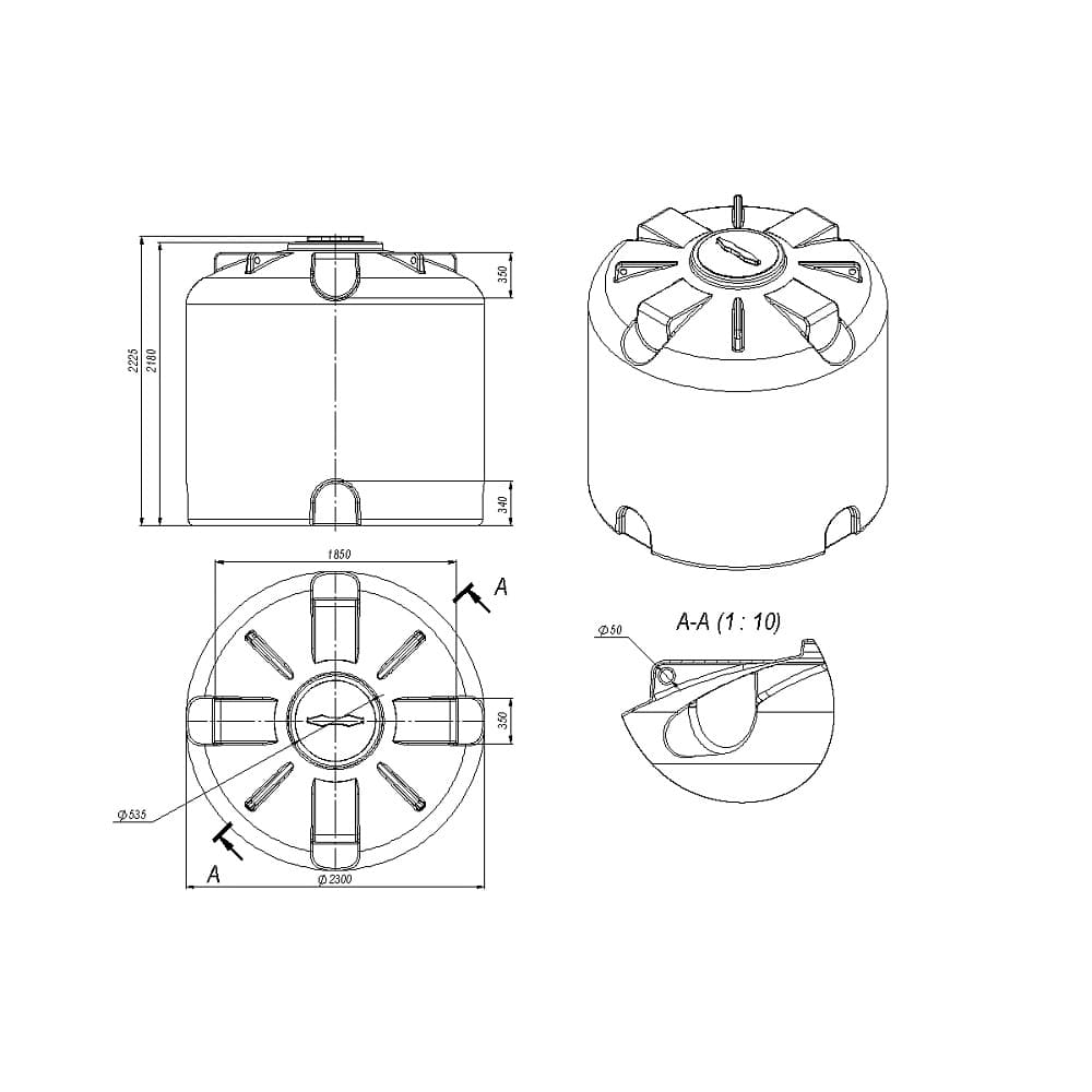 Емкость Экопром TR 8000 л синяя — фото 2
