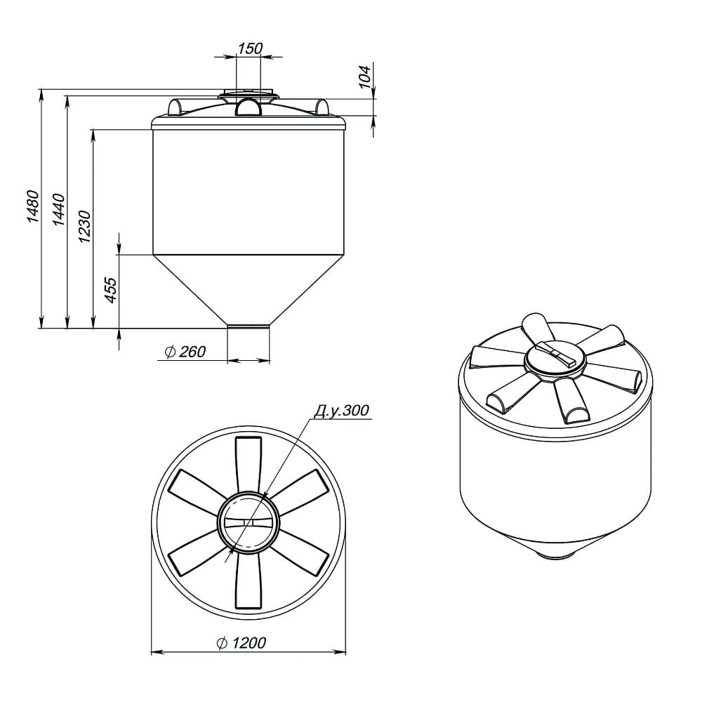 Емкость Экопром ФМ 1000 л белая — фото 2