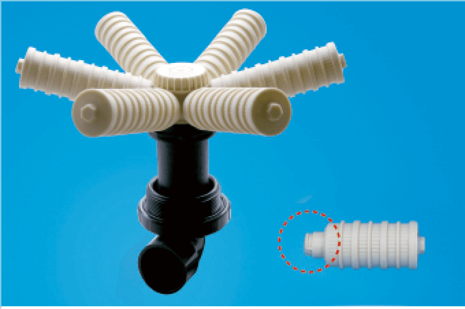 Распред. система нижняя HD6450B2 с нижн. выход, 63мм для корпусов 24"-30" (для бок. посадки)