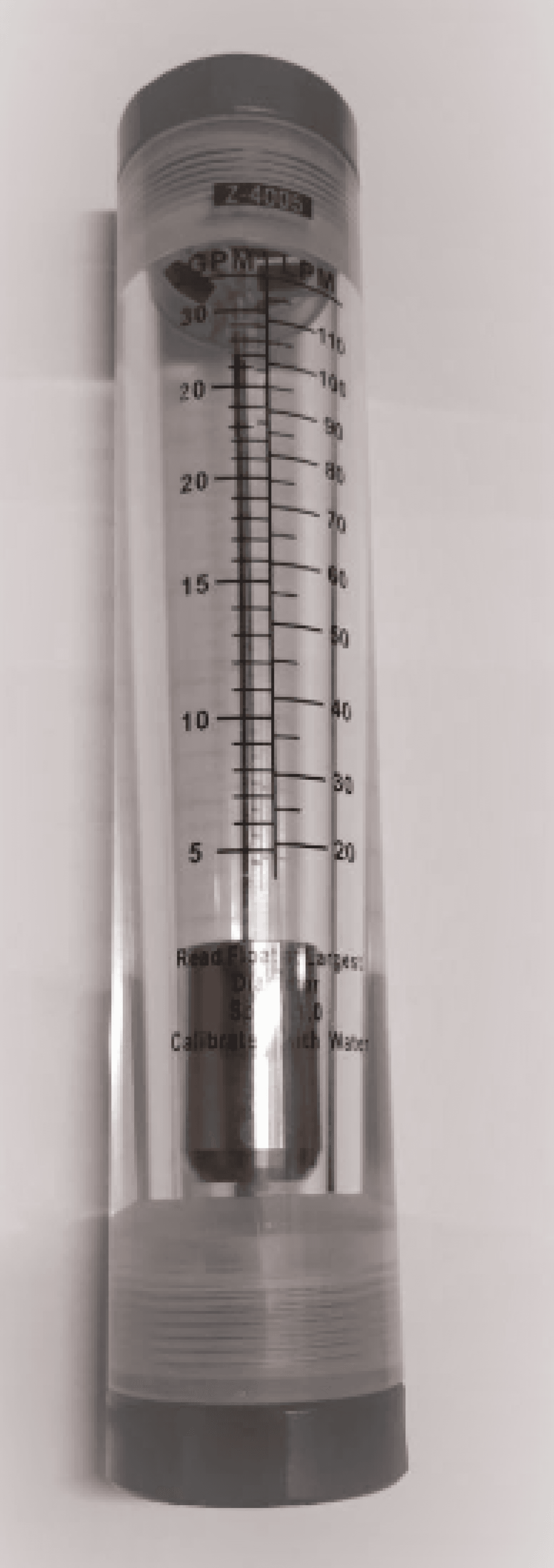 Ротаметр IN-LINE модели Z-4001 0,2-2 GPM (0,045-0,45 м³/час) ½ "