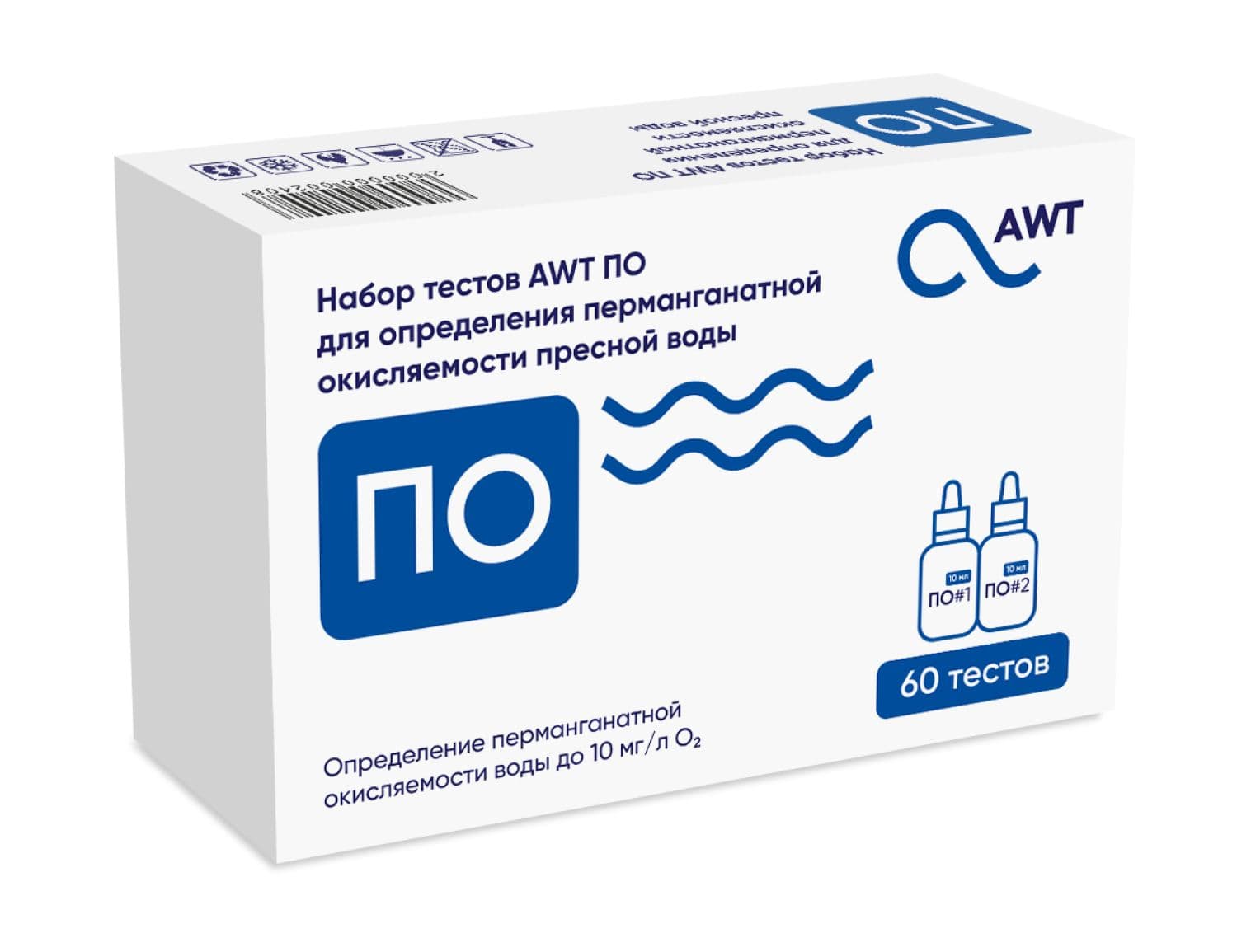 AWT набор тестов ПМО (перманганатная окисляемость от 0,1 до 10 мг/л О2. 60 тестов)